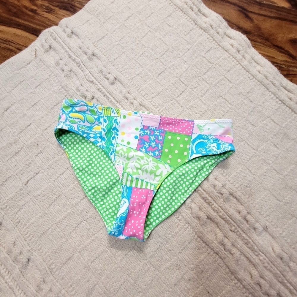 Lilly Pulitzer Patchwork Reversible Swim Bottoms size Girls 12